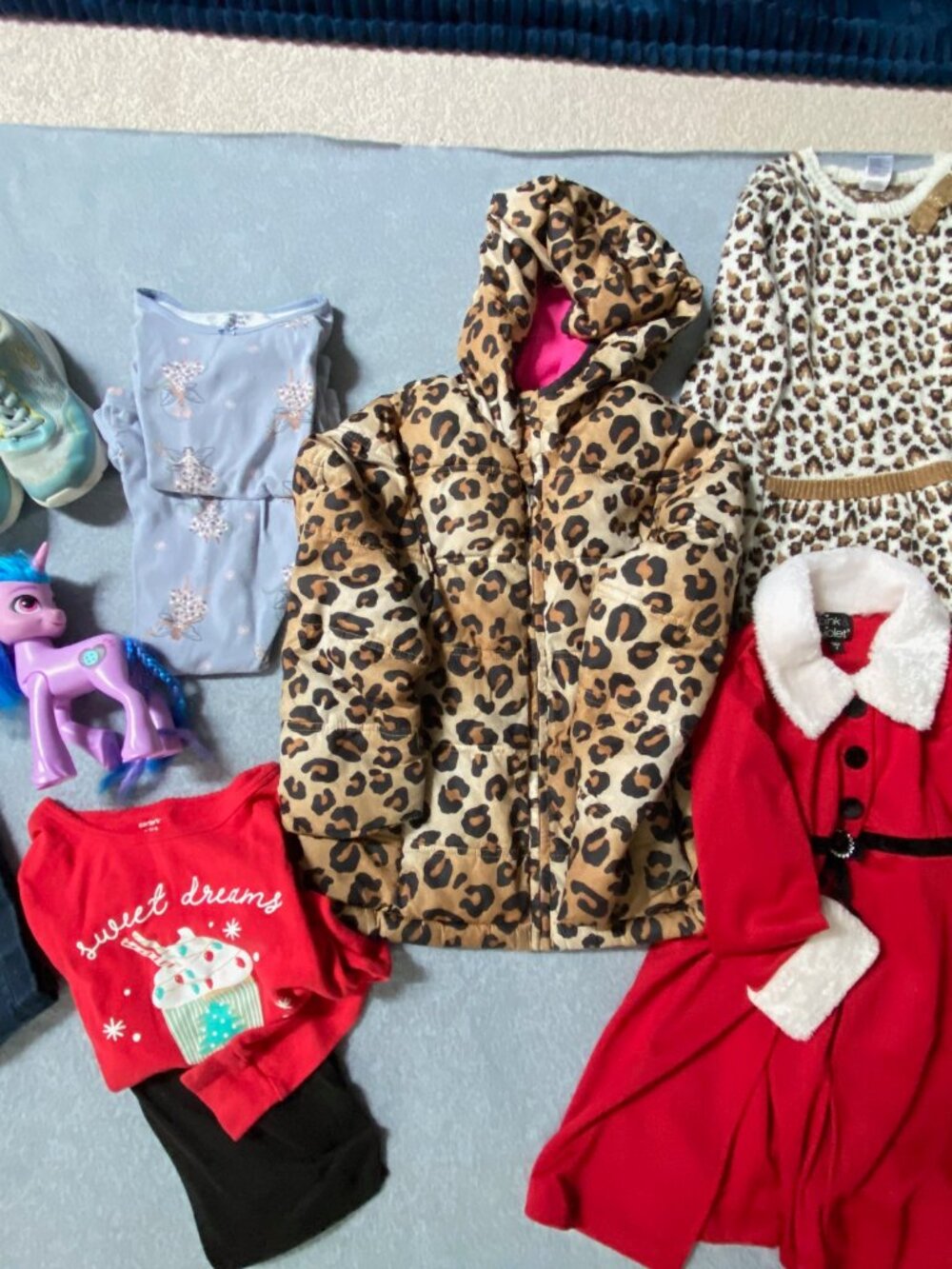 Girls Bundle Size 5/6  Winter Coat , School Shoes, Christmas Dress =++